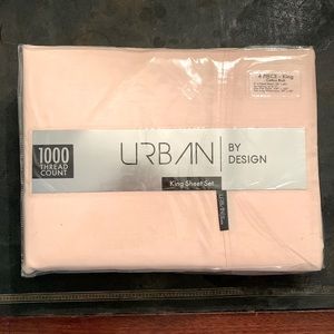 4-piece Blush/Light Pink King Sheet Set